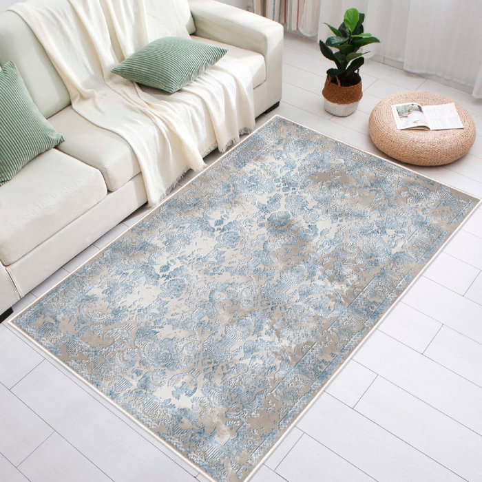 Conceptum Alfombra Azul y Gris 60 x 100 cm Conceptum Alfombra Azul y Gris 60 x 100 cm